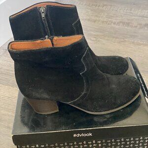 Lucky Brand Western Style Suede Leather Bootie Black/ Size 7.5